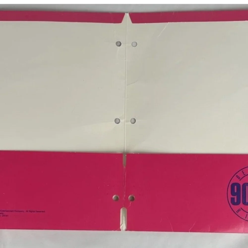 Vintage 1991 Beverly Hills 90210 Portfolio Pocket Folder Hot Pink Spelling Ent